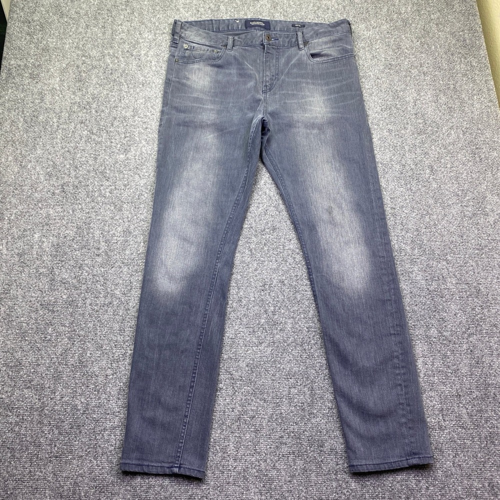 Scotch & Soda Amsterdams Blauw Skim Skinny Fit Grey Jeans Mens‎ 34 Grunge Retro